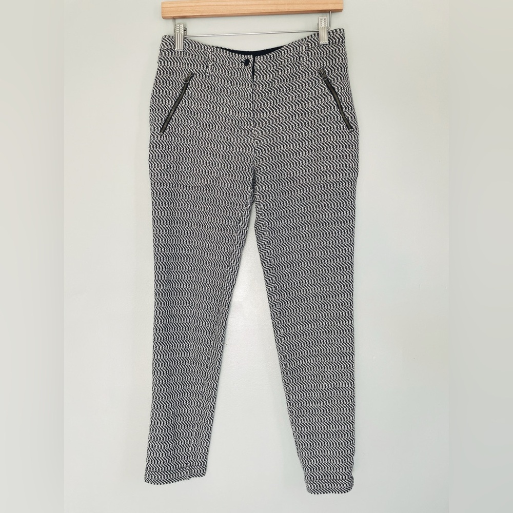 Anthropologie Saturday Sunday Black & White Tweed Knit Ankle Pants Size XS